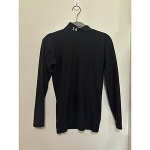 Under Armour Black Mock Neck Long Sleeve Compression Athletic Top‎ Athleisure S